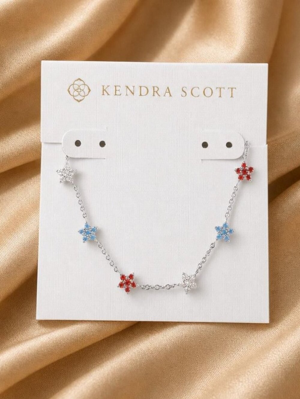 Kendra Scott Sierra Star Silver Crystal Strand Necklace